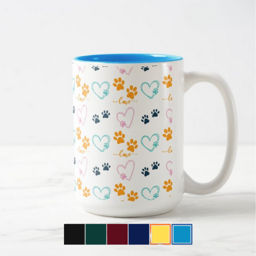 coloured inside mug