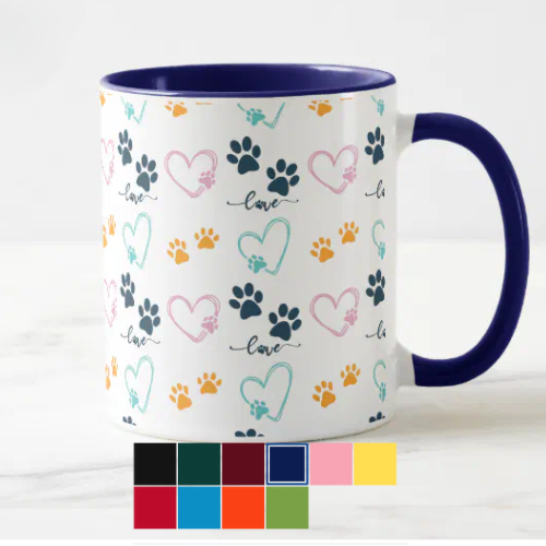 mug coloured handle and inside